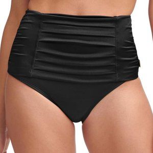 Calvin Klein Pleated High-Waist Bikini Bottoms  Size Small
